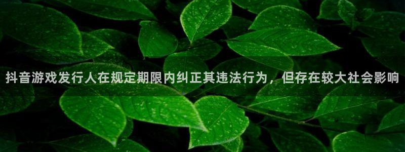 db电竞官网平台怎么样知乎：抖音游戏发行人在规定期限内纠正其违法行为，但存在较大社会影响
